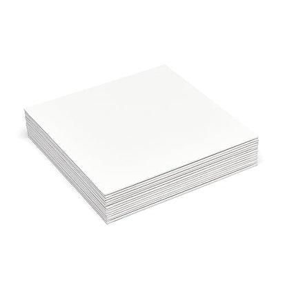 KINGART White Canvas Panel Set – Square, 10x10 Inch, 14-Pack – 100% Cotton, Pre-Primed Gesso Artist Boards for Acrylic, Oil, Sketching, & Mixed Media Painting - color: White, size: 10" x 10"