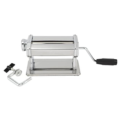 Creative Mark Clay Conditioning Pasta Machine - 9 Adjustable Thickness Settings, Smooth Polymer Clay Roller, 5.5" Wide Opening for Conditioning and Marbling, Non-Skid Feet and Surface C-Clamp
