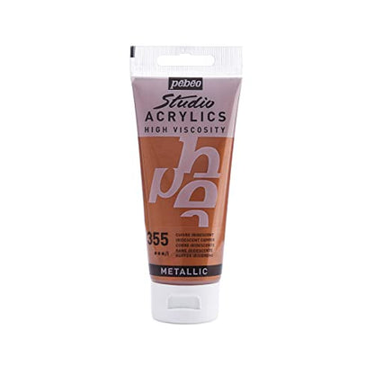 Pebeo - Acrylic Fine Studio Acrylics - Copper - Copper 100ml/3.38oz - color: Iridescent Copper, size: 3.38 Ounce (Pack of 1), style: Acrylics Color