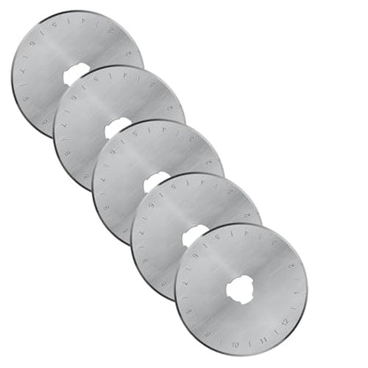 45mm Rotary Cutter Blades 5-Pack Replacement Blades Fits Fits Fiskars, OLFA,Martelli,Dremel,Truecut,DAFA for Quilting Scrapbooking Sewing Arts & Crafts Sharp and Durable Cutter Blade (silver) - color: Silver (45mm 5pcs)