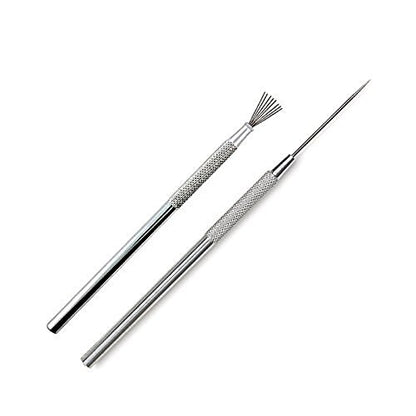 COMIART 2-Piece Pottery Sculpting Tools Set - Feather Wire Texture Tool & Needle Detail Tool for Clay Ceramic Polymer Clay Sugar Cookies