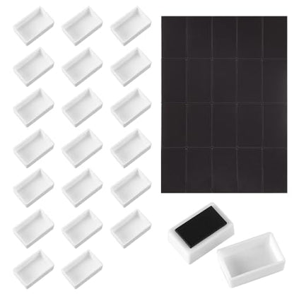 20Pcs Watercolor Full Pans Empty with Magnetic Stripe,Plastic Palette Tins - color: 20 Full Pans