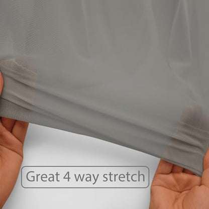 Power Mesh Fabric Superfine 4-Way Stretch Net 5 Yards Long 60" Wide (Gray) - color: Gray, size: 5 Yards