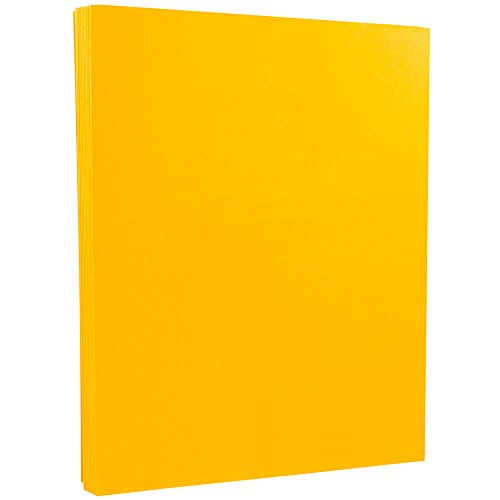 JAM PAPER Vellum Bristol 65lb Cardstock - 8.5 x 11 Coverstock - 147 gsm - Goldenrod - 50 Sheets/Pack - color: Goldenrod, size: 8.5" x 11"