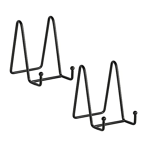 Artliving Plate Stands for Display - Iron Easel Stand Plate Holder Display Stand Picture Frame Stand for Pictures | Photo|Decorative Plate |Dish | Tabletop Art - 4.5 inch-Black(2 Pack) - size: 4.5“（2 pack）