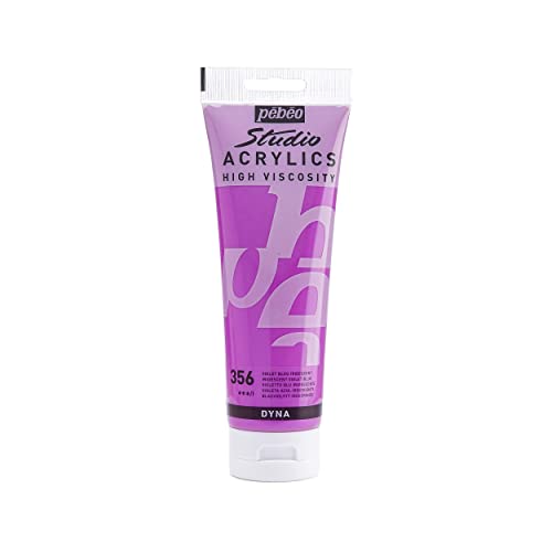PEBEO Studio Acrylics High Viscosity, Fine Acrylic, 250 ml - Iridescent Violet Blue (169356) - color: Iridescent Violet Blue, size: 8.45 Fl Oz (Pack of 1)