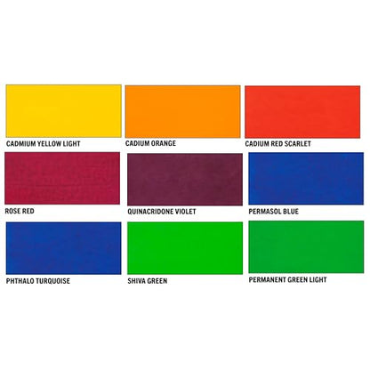 Jack Richeson & Co, Shiva Series Casein Paint Set – Portrait Set / 9 Colors, High Chroma