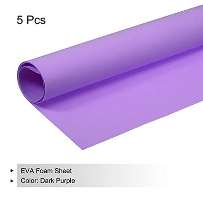 MECCANIXITY EVA Foam Sheets Dark Purple 19.7 Inch x 17.7 Inch 0.8mm Thick Crafts Foam Sheets for Costumes, Arts and Crafts Projects Pack of 5 - color: Dark Purple, size: 19.7 x 17.7 x 0.03 in