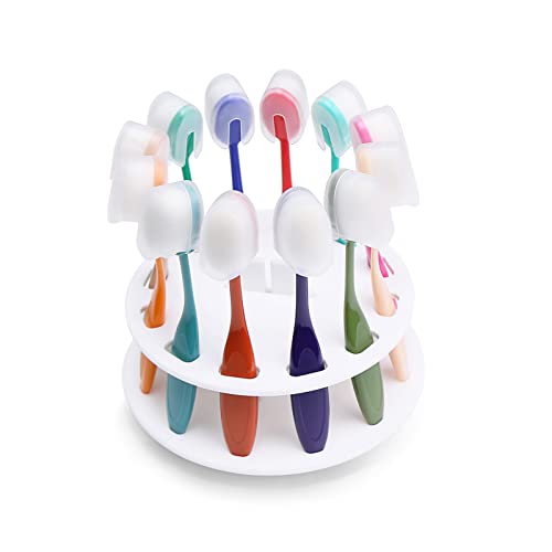 Yoseng 12 pcs Ink Blending Brushes Blenders(Head Diameter 0.85 inches) for Card Making,Craft Broad Application Assortment Paper Crafter with Cover and Rotating Brush Holder - color: Dark 12pcs(with Cover and Holder)