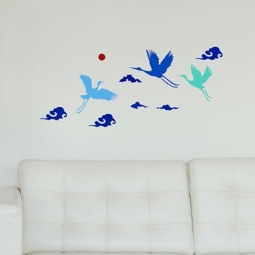 Crane Stencil, Elegant Crane Reusable Painting Template - style: Crane