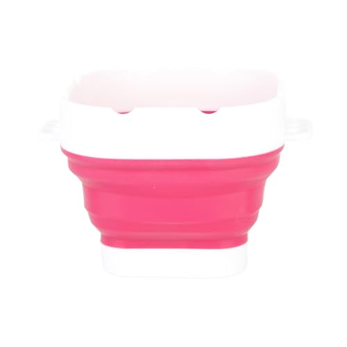 Paint Brush Washer,Collapsible Portable Silicone Paint Brush Washing Bucket Painting Brush Cleaning Water Cup Paint Brush Basin Cleaner for Acrylic Watercolor Painting (Red) - color: Red
