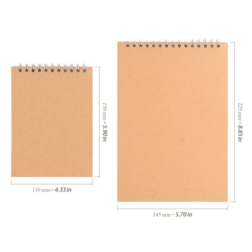 HEIHAK Set of 20 A5 A6 Sketch Notebooks, 120 Pages 60 Sheets Top Spiral Bound Pocket Sketchbooks, Small Spiral Notepads Sketch Pads Bulk for Drawing, Sketching, Painting, Writing, Crafting - size: A5 A6 120 Pages 20 PCS