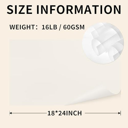 18 x 24 Architectural Vellum Paper, 10 Pack 16lb High Transparency Drafting Vellum Tracing Sheets for Architecture, Engineering, Design Drawing & Sketching