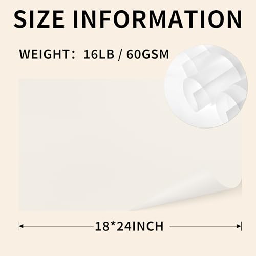 18 x 24 Architectural Vellum Paper, 10 Pack 16lb High Transparency Drafting Vellum Tracing Sheets for Architecture, Engineering, Design Drawing & Sketching