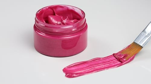 DGAGA Metallic Acrylic Paint,Metallic Pink Paint,1.69 OZ/Jar,Chalk Paste Paint Metallic,Metallic Paint for Crafts Color-shifting Glass Paint,Blendable,Paints on Rocks,Wood,Canvas,Fabric,Ceramic - color: Metallic Pink Paint