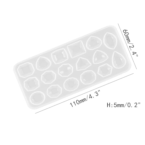 2Pcs Faceted Gemstone Silicone Mold for Jewelry Making | Gem Jewelry Casting Mold,Resin Jewelry Casting Molds - color: mix