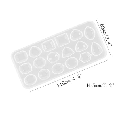 2Pcs Faceted Gemstone Silicone Mold for Jewelry Making | Gem Jewelry Casting Mold,Resin Jewelry Casting Molds - color: mix