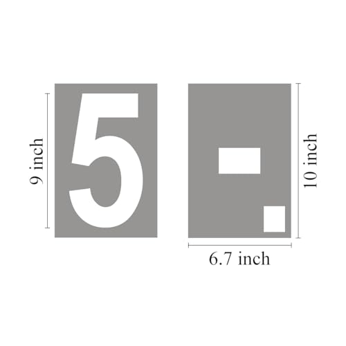 9 Inch Large Number Stencils for Painting - 11 Pack Number Stencil Templates for Curb Address, Cakes, Cookies, Mailboxes and Crafts, Reusable House Numbers Stencils for Wood Signs & Cement Wall Art - size: 9 Inch