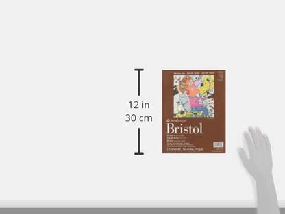 Strathmore 475-3, 400 Series Bristol, 2-Ply Vellum, 9"x12" Tape Bound, 15 Sheets , White