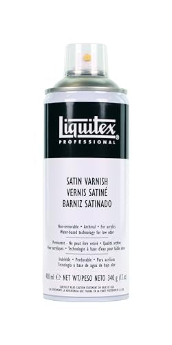 Liquitex Professional Spray Varnish, Satin, 12-oz Can | 100% Acrylic Polymer Varnish, Satin Sheen, Protects & Resists Dirt Retention, Increases Brightness, Resists Discoloration - color: Satin Spray Varnish, style: 12-oz