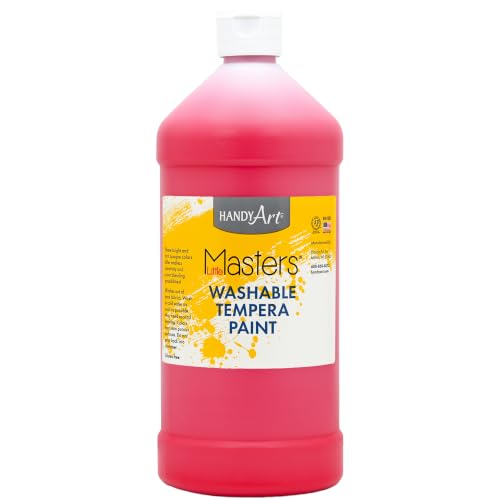 Handy Art Little Masters Washable Tempera Paint, Red, 32 oz Bottle - color: Red, size: 32 Fl Oz (Pack of 1)