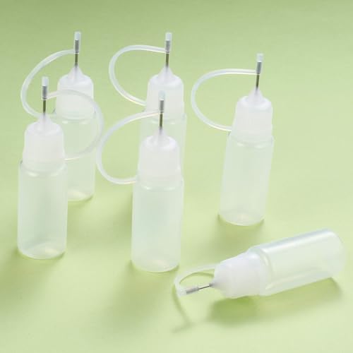 Precision Tip Applicator Bottles, Clear Plastic, 10ml Capacity, 20 Pack, With Needle Tip for Crafts, Glue, Paint
