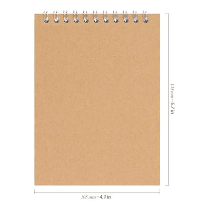 HEIHAK 30 Pack A6 Sketch Notebooks, 120 Pages 60 Sheets Top Spiral Bound Pocket Sketchbooks, Small Spiral Notepads Sketch Pads Bulk for Drawing, Sketching, Painting, Writing, Crafting, 4" x 6" - size: A6 120 Pages 30 PCS