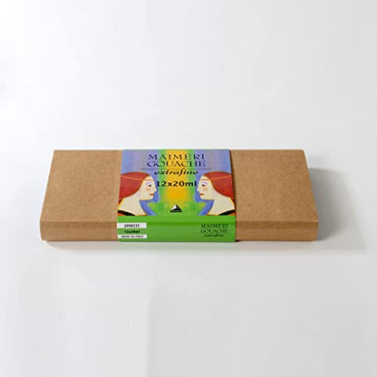 Maimeri Artist Gouache Plastic Box Set - Set of 12 Colors, 20 ml tubes