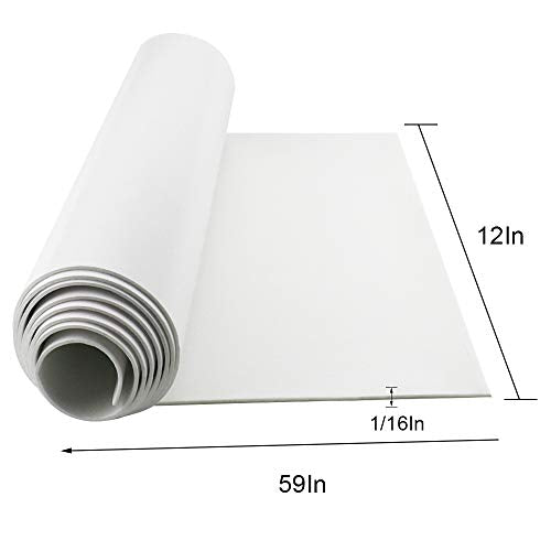DGSL Foam Insulation Neoprene Sheets with Adhesive, 12''W x 59''L x 1/16''T - color: White, size: 12 in x 59 in x 1/16 in