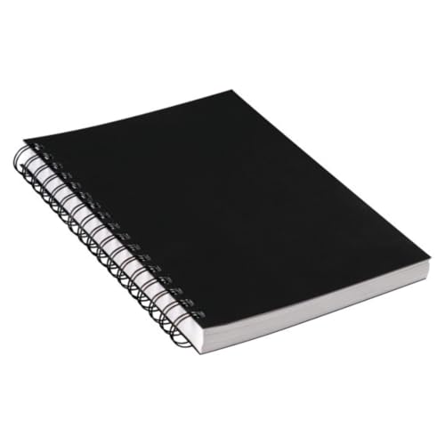 UCREATE Poly Cover Sketch Book, Heavyweight, 70 lb., Side Spiral Bound, 6" x 9", Black, 75 Sheets/Sketch Book, Case of 12, 900 Sheets Total - style: Black; 6" x 9" (Pack of 12)