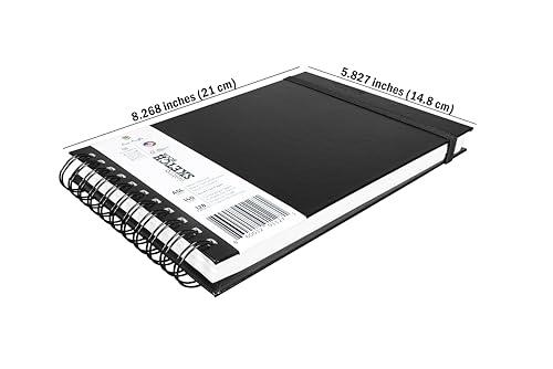 Creo Crafts SketchO WireO Sketchbook A5 Landscape - Spiral Bound Hardcover, 128 Pages (64 Sheets), 140 GSM Natural Shade Acid-Free Paper for Acrylic, Gouache, Sketching & Journaling - size: A5