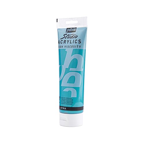 PEBEO Studio Acrylics High Viscosity, Fine Acrylic, 250 ml - Iridescent Blue Green, (169357), 8.45 Fl Oz (Pack of 1) - color: Iridescent Blue Green, size: 8.45 Fl Oz (Pack of 1)