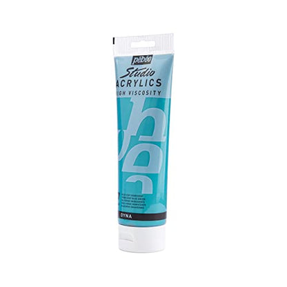 PEBEO Studio Acrylics High Viscosity, Fine Acrylic, 250 ml - Iridescent Blue Green, (169357), 8.45 Fl Oz (Pack of 1) - color: Iridescent Blue Green, size: 8.45 Fl Oz (Pack of 1)