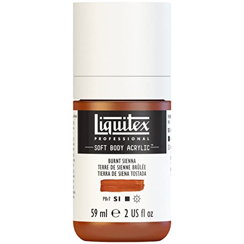 Liquitex Soft Body Acrylic Paint, 2-oz Bottle, Burnt Sienna | Low Viscosity, Highly Pigmented, Satin Finish, Retains Subtle Brush Strokes, Great Surface Coverage, Highly Versatile - color: Burnt Sienna, style: 2-oz Bottle