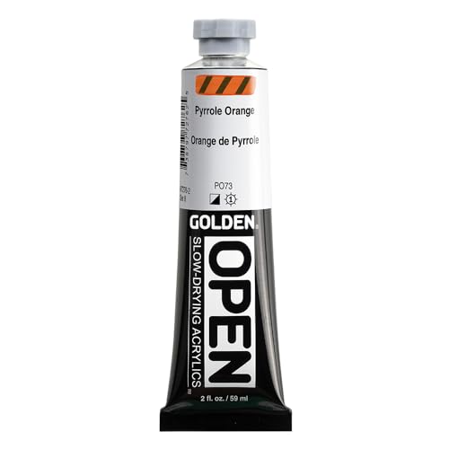 GOLDEN OPEN Slow-Drying Acrylics, Pyrrole Orange, 2 fl. oz. Tube - color: Pyrrole Orange, size: 2 Fl Oz (Pack of 1)
