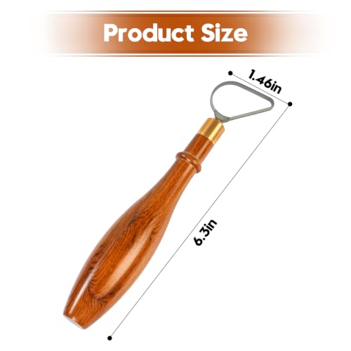 Lxnavihly Pottery Trimming Tool, Pottery Carving Tools, Clay Sculpting Tool | Tungsten Steel Cutter Head, Solid Cherry Handle, Ergonomic, Sturdy and Long-Lasting, Toroidal-Cherry - color: Toroidal-Cherry