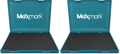 MaxMark Extra Large Black Ink Stamp Pad - 8.25" x 11.5" - Industrial Felt Pad - Black Color (Pack of 2) - color: Black, size: 8.25" x 11.5" (Pack of 2)