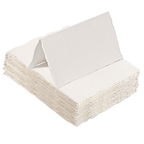 50 Sheets Watercolor Paper, Folded 3.5 x 2 in, 300 GSM, Deckled Edge - size: 3.5 x 2inch