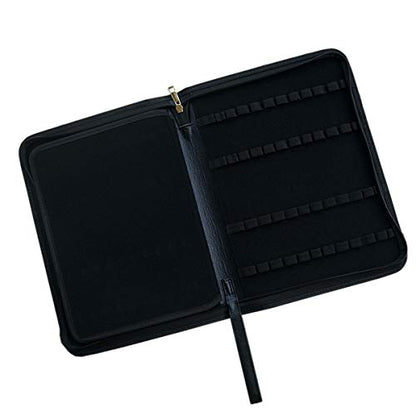Lanxivi Fountain Pen Case Black Gray Coffee Style PU Leather 48 12 - color: Black-48 slot