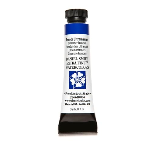 Daniel Smith Extra Fine Watercolor Paint, 5ml Tube, French Ultramarine, 284610034, 0.17 Fl Oz (Pack of 1) - color: French Ultramarine