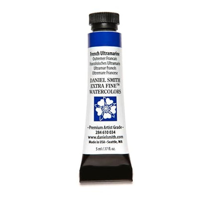 Daniel Smith Extra Fine Watercolor Paint, 5ml Tube, French Ultramarine, 284610034, 0.17 Fl Oz (Pack of 1) - color: French Ultramarine