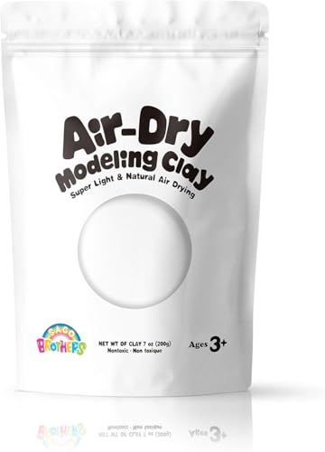 Sago Brothers White Air Dry Clay for Kids, 7 oz | Super soft and ultra light molding clay for children. Refill white clay crafts kit for kids age 3-12, girls & boys. - color: white