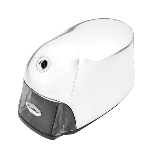 Bostitch Office QuietSharp Executive Heavy Duty Electric Pencil Sharpener, Colored-Pencil Compatible, Silver Chrome - color: Silver Chrome