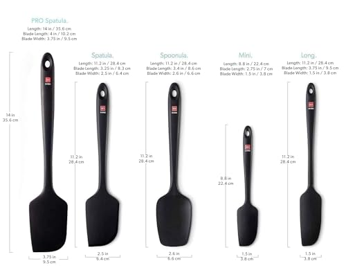 DI ORO Silicone Spatula Set - 600F Heat Resistant, 5-Pc Black - color: Black
