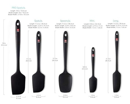 DI ORO Silicone Spatula Set - 600F Heat Resistant, 5-Pc Black - color: Black
