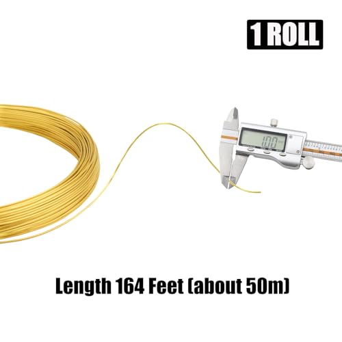 18 Gauge Aluminum Craft Wire, 164FT 1mm Gold Bendable Metal Wire | Anodized Jewelry Wire for Crafts, Jewelry Making, Floral Arranging, Sculpting, Armature, Bonsai, Wire Wrapping, Lightweight - size: 18, style: Gold