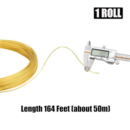 18 Gauge Aluminum Craft Wire, 164FT 1mm Gold Bendable Metal Wire | Anodized Jewelry Wire for Crafts, Jewelry Making, Floral Arranging, Sculpting, Armature, Bonsai, Wire Wrapping, Lightweight - size: 18, style: Gold