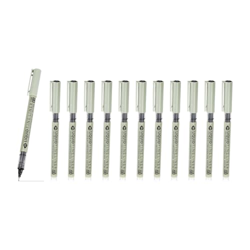 PATIKIL Fineliner Pens, 12 Pcs Black 05 0.45mm Fineliner Marker Waterproof Ink Archival Drawing Pens Watercolor Art Supplies Set for Sketching Journaling Scrapbooking Artist Illustration - size: 05 0.45mm