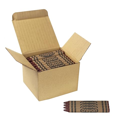 80 Count Single Color Crayons Bulk Pack - BROWN single color crayon refill - Regular size crayons (5/16" x 3-1/2") - color: Brown