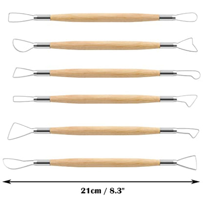 suiwotin 6pcs Double-Sided Clay Sculpting Tools, Ribbon Clay Tools - size: 6pcs-Loop